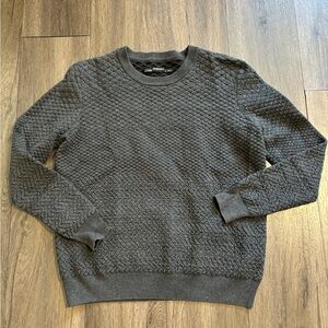 All Saints Gray Patterned Cotton Sweater